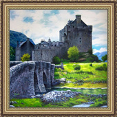 oil painting of Eilean Donan