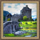 Scottish artists painting of Eilean Donan Castle