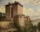 artists painting of Borthwick Castle