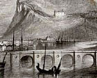 etching print of dumbarton castle in 1834
