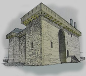 drawing of Hermitage Castle