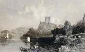 Scottish art print of Dunollie castle 1838