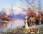 in the country garden painting