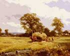 landscape painting bringing in the harvest